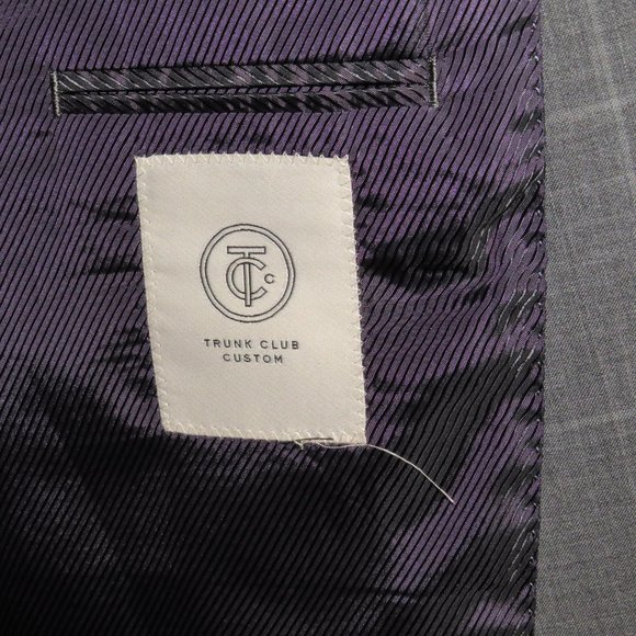 Trunk Club Custom Gray Windowpane Plaid Flat Front Two Button Suit 44R - Picture 15 of 15